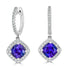 3.20 ct AAAA Cushion Tanzanite Earring with 0.67 cttw Diamond in 14K White Gold