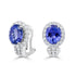 6.83ct AAAA Oval Tanzanite Earring with 1.69 cttw Diamond in 14K White Gold