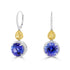 13.33ct AAAA Round Tanzanite Earring with 1.32 cttw Diamond in 14KW & 22K