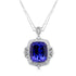29.87ct AAAA Cushion Tanzanite Pendant with 1.78 cttw Diamond in 18K White Gold