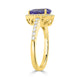 1.81 ct AAAA Pear Tanzanite Ring with 0.48 cttw Diamond in 14K Yellow Gold