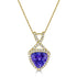 1.81 ct AAAA Trillion Tanzanite Pendant with 0.15 cttw Diamond in 14K Yellow Gold