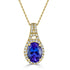 1.43 ct AAAA Oval Tanzanite Pendant with 0.17 cttw Diamond in 14K YG