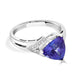 2.78 ct AAAA Trillion Tanzanite Ring with 0.07 cttw Diamond in 14K White Gold