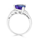 2.78 ct AAAA Trillion Tanzanite Ring with 0.07 cttw Diamond in 14K White Gold
