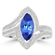 1.5ct AAAA Marquise Tanzanite Ring With 0.25 cttw Diamond in 14K White Gold