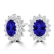 TMR121112 - Emily - Oval Tanzanite and Diamond Earring Halo