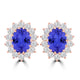 TMR121112 - Emily - Oval Tanzanite and Diamond Earring Halo