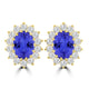 TMR121112 - Emily - Oval Tanzanite and Diamond Earring Halo