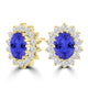 TMR121112 - Emily - Oval Tanzanite and Diamond Earring Halo