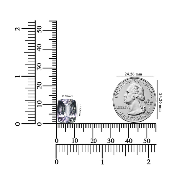 10.34ct Cushion  Zoisite Gemstone 13.67x11.92 MM