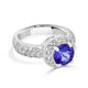 2.04 ct AAAA Round Tanzanite Ring with 1 cttw Diamond in 14K White Gold