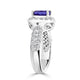 2.04 ct AAAA Round Tanzanite Ring with 1 cttw Diamond in 14K White Gold