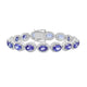 18.19 ct AAAA Oval Tanzanite Bracelet with 2.61 cttw Diamond in 14K White Gold