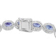 18.19 ct AAAA Oval Tanzanite Bracelet with 2.61 cttw Diamond in 14K White Gold