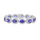 25.46 ct AAAA Oval Tanzanite Bracelet with 5.94 cttw Diamond in 14K White Gold