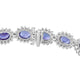 25.46 ct AAAA Oval Tanzanite Bracelet with 5.94 cttw Diamond in 14K White Gold