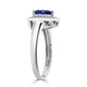 1.10 ct AAAA Trillion Tanzanite Ring with 0.16 cttw Diamond in 14K White Gold