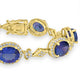 17.28 ct AAAA Oval Tanzanite Bracelet with 2.11 cttw Diamond in 14K YG