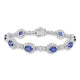 13.24 ct AAAA Oval Tanzanite Bracelet with 5.6 cttw Diamond in 14K WG