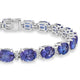 25.3 ct AAAA Oval Tanzanite Bracelet with 0.64 cttw Diamond in 14K WG