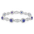 11.22 ct AAAA Round Tanzanite Bracelet with 2.33 cttw Diamond in 14K White Gold
