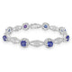 11.22 ct AAAA Round Tanzanite Bracelet with 2.33 cttw Diamond in 14K White Gold