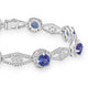 11.22 ct AAAA Round Tanzanite Bracelet with 2.33 cttw Diamond in 14K White Gold