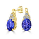 5.07 ct AAAA Oval Tanzanite Earring with 0.36 cttw Diamond in 14K Yellow Gold