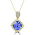 10.61ct AAAA Cushion Tanzanite Pendants with 0.83 cttw Diamond in 18K Yellow Gold