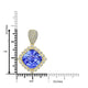 10.61ct AAAA Cushion Tanzanite Pendants with 0.83 cttw Diamond in 18K Yellow Gold