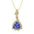 10.55ct AAAA Trillion Tanzanite Pendants with 0.53 cttw Diamond in 18K Yellow Gold