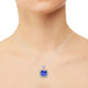 10.50ct AAAA Cushion Tanzanite Pendants with 0.6 cttw Diamond in 18K Two Tone Gold