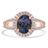 1.56ct AAAA Oval Tanzanite Rings with 0.33 cttw Diamond in 14K Rose Gold