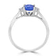1.13ct AAAA Oval Tanzanite Rings with 0.07 cttw Diamond in 14K White Gold