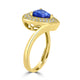 1.68ct AAAA Trillion Tanzanite Rings with 0.29 cttw Diamond in 14K Yellow Gold