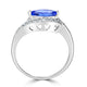 0.45 ct AAAA Marquise Tanzanite Rings with 0.32 cttw Diamond in 14K White Gold