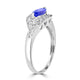 0.45 ct AAAA Marquise Tanzanite Rings with 0.32 cttw Diamond in 14K White Gold