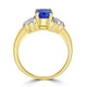 1.05ct AAAA Oval Tanzanite Rings with 0.05 cttw Diamond in 14K Two Tone Gold