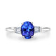 0.50ct AAAA Oval Tanzanite Rings with 0.10 cttw Diamond in 14K White Gold