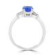 0.50ct AAAA Oval Tanzanite Rings with 0.10 cttw Diamond in 14K White Gold