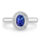 0.93ct AAAA Oval Tanzanite Rings with 0.14 cttw Diamond in 14K White Gold