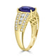 2.26ct AAAA Cushion Tanzanite Rings with 0.43 cttw Diamond in 14K Yellow Gold