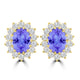 TMR121112 - Emily - Oval Tanzanite and Diamond Earring Halo