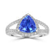 1.83ct AAAA Trillion Tanzanite Ring With 0.46 cttw Diamond in 14K White Gold