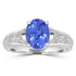 2.05ct AAAA Oval Tanzanite Ring With 0.09 cttw Diamond in 14K White Gold