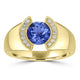 1.26ct AAAA Round Tanzanite Ring With 0.17 cttw Diamond in 18K Yellow Gold