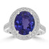 4.68ct AAAA Oval Tanzanite Ring With 0.52 cttw Diamond in 14K White Gold