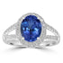 2.2ct AAAA Oval Tanzanite Ring With 0.51 cttw Diamond in 14K White Gold