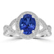 2.05ct AAAA Oval Tanzanite Ring With 0.53 cttw Diamond in 14K White Gold